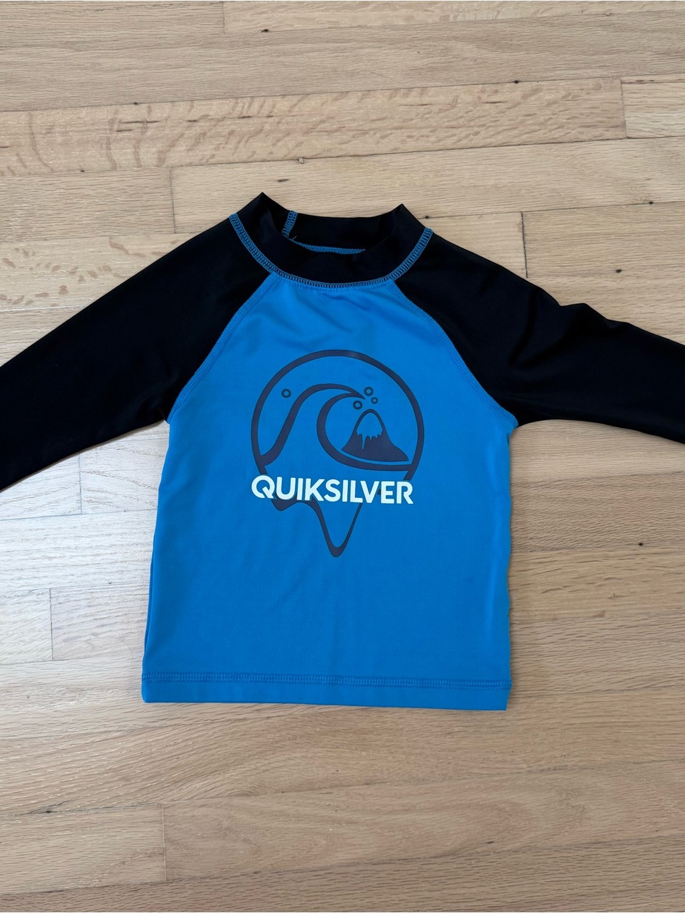 Quiksilver Boys' Blue Rash Guard with Black Sleeves